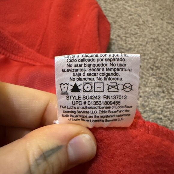 Eddie Bauer Women L Polartec Fleece Vest Red Full Zip Outdoor Hiking Gorpcore - Picture 7 of 8